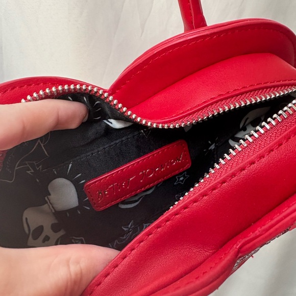 Betsey Johnson Red Rhinestone Heart Bag - Picture 3 of 3